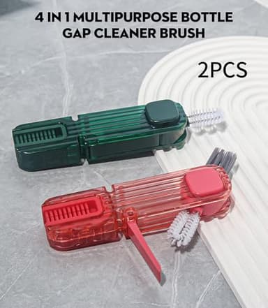 VIDONIO 4 in 1 Bottle Gap Cleaning Brush - 2 PCS Multifunctional Cup Lid Cleaning Tools, Mutipurpose Tiny Silicone Cup Holder Cleaner Nipple Cleaning Brush, Home Kitchen Cleaning Tools - Image 6