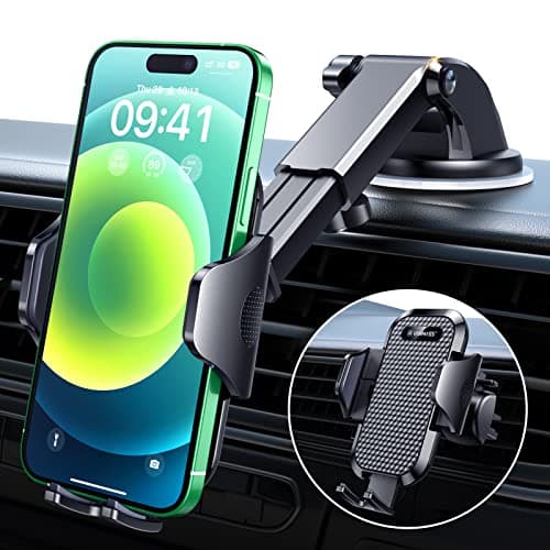 VANMASS Car Phone Holder 2025 Military-Grade Phone Holder for Your Car Windshield Dashboard【 65 Lbs Strongest Suction】【Patent & Safety Certs】 Universal Cell Phone Car Mount for iPhone Samsung Android - Image 1