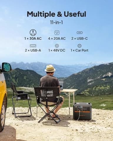 BLUETTI AC200PL Solar Generator with 350W Solar Panel (Ship Separately), 2304Wh LFP Battery Backup, Expandable to 8448Wh, 4 2400W AC Outlets (3600W Power Lifting), TT30 Output for RV, Camping, Outage - Image 3