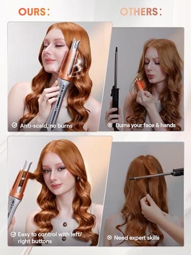SHEGLAM Automatic Curling Iron 1 inch with 3 Temperatures Fast Heating, 2-Way Rotation, Automatic Shut-Off, Anti-Scald, Anti-Tangle Rotating for Hair Styling - Image 5