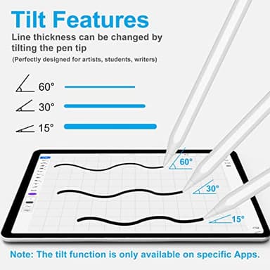 Stylus Pen for iPad (2025-2018), Fast Charge Pencil for iPad 11th A16/10/9/8/7/6 Gen, Air M3 & M2 2024 11"/13"/5/4/3th Gen, Pro M4 11"/13"/12.9", Mini A17 Pro 7/6/5th, Palm Rejection, Tilt Feature - Image 4