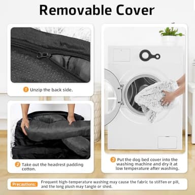 Calming Dog Bed Fluffy Plush Dog Mat for Furniture Protector with Removable Washable Cover for Large Medium Small Dogs and Cats (Large, Light Grey) - Image 4