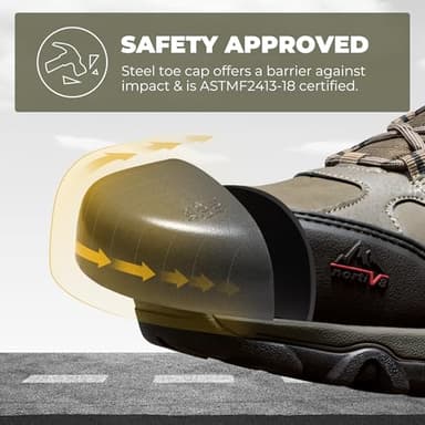 NORTIV 8 Waterproof Steel Toe Boots for Men Slip Resistant Safety Industrial Boots Paladin-Steel,Size 10.5,Olive - Image 3
