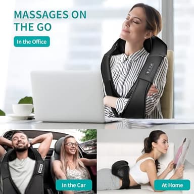 GVFYTD Shiatsu Neck and Shoulder Massager for Pain Relief – Deep Tissue Kneading Electric Neck Massager with Heat for Back, Shoulder, and Muscle Relaxation – Office, Home & Car Use - Image 6