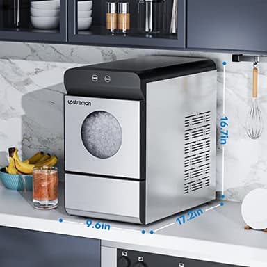 Upstreman Nugget Ice Maker, 33Lbs/Day, Self-Cleaning, 6 Ice Cubes in 15 Mins, 2 Water Refill, Countertop Ice Machine for Home/Office/Bar, X90 Pro - Image 8