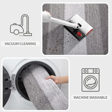 Kitinjoy Indoor Outdoor Door Mat, 71x47 Non-Slip Absorbent Dirt Trapper, Low-Profile Washable Inside Entrance Front Floor Mat, Sturdy Soft Entry Doormats for Entryway, Light Grey - Image 5