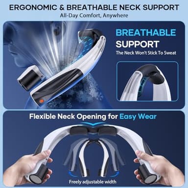 JIJ Neck Fan – Portable Neck Fan Rechargeable with 6 Adjustable Speeds, Neck Cooler with 360° Surround Breeze, Upgraded Long-lasting Wearable Fan for Hot Weather, Travel, Outdoor, Camping, Men & Women - Image 6