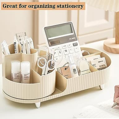 360° Rotating Vanity Makeup Organizer with Brush Holder, Large Spinning Cosmetic Storage for Skincare, Perfumes and Lotions - Image 5