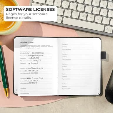 Clever Fox Password Book with alphabetical tabs. Internet Address Organizer Logbook. Small Pocket Password Keeper for Website Logins (Black) - Image 6