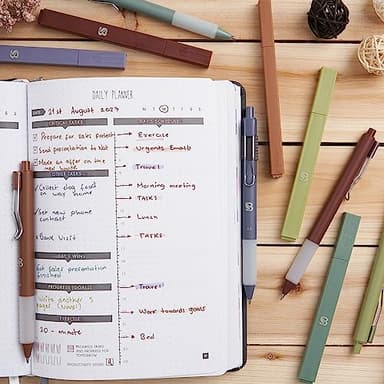 BLIEVE Aesthetic Highlighters and Gel Pens And Soft Tip, No Bleed Dry Fast Easy to Hold, for Bible Journaling Planner Notes School Office Supplies (Earthy) - Image 4