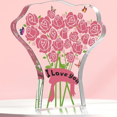 I Love You Gifts for Her Him, Valentines Day Gifts for Girlfriend Wife Christmas Birthday Wedding Anniversary Keepsake Loving Acrylic Plaque Gifts for Boyfriend Husband Miss You Gifts - Image 1