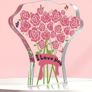I Love You Gifts for Her Him, Valentines Day Gifts for Girlfriend Wife Christmas Birthday Wedding Anniversary Keepsake Loving Acrylic Plaque Gifts for Boyfriend Husband Miss You Gifts - Image 1