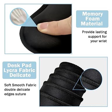 4-in-1 Large Gaming Mouse Pad, Keyboard Wrist Rest Pad & Wrist Support Mousepad Set, Extended Desk Pad Waterproof Desk Mat for Home Office Study Game-Black - Image 5