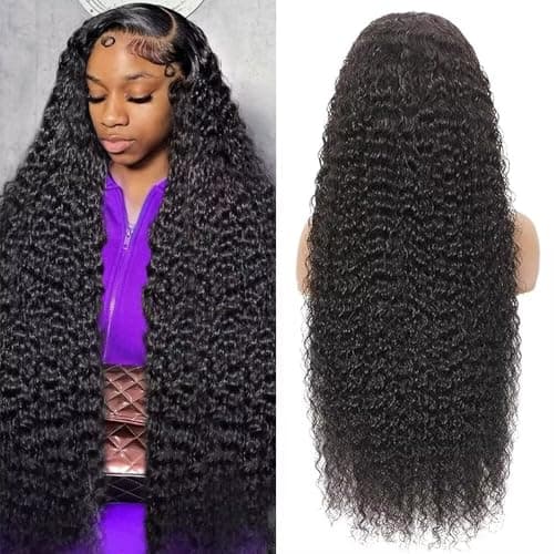Tagota 32 Inch Deep Wave Lace Front Wigs Human Hair 13x6 HD Lace Front Wigs Human Hair Pre Plucked Brazilian Curly Wig Human Hair 200 Density Glueless Frontal Wigs with Baby Hair For Women - Image 1