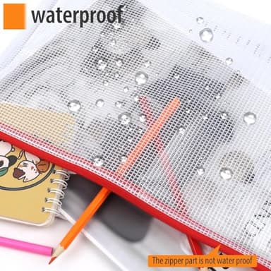 20PCS Mesh Zipper Pouch Bags, A4 13x9 Inches Waterproof Mesh Bags with Zipper, Plastic Zipper Pouch for Organizing, Mesh Bag for Travel Storage, 8 Colors Assortment - Image 5