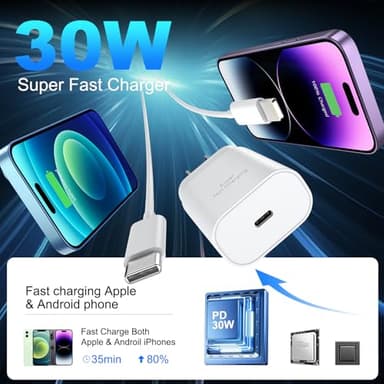 iPhone 14 13 12 11 Charger Fast Charging[MFi Certified],10Ft Extra Long USB C to Lightning Cable Cord & 30W USB C iPhone Charger Type C Chargers for iPhone 14/13/12/11 Pro Max,Plus,Mini,Pro/XS/SE/iPad - Image 4