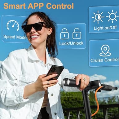 Electric Scooter, 8.5" Tires, 19 Max Speed, 21 Miles Max Range, Lightweight Foldable Kick Scooter with Dual Braking (21Miles-350W-Gray) - Image 4