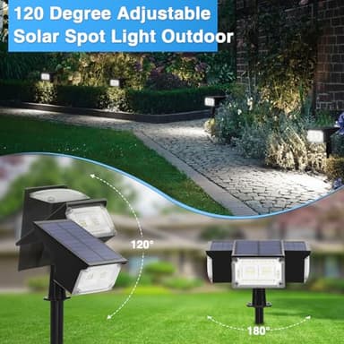 ZJOJO Solar Lights for Outside, Spot Lights Outdoor 40 LEDs IP65 Waterproof, with 4 Lighting Modes for Garden Yard, 6 Pack - Image 4