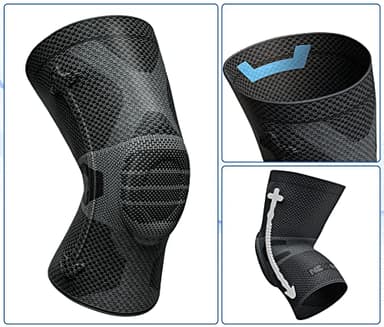 NEENCA Professional Knee Brace for Pain Relief, Medical Knee Compression Sleeve, Knee Support with Horizontal Knit Tech for Meniscus Tear, ACL, Arthritis, Joint Pain, Runner, Workout - Image 4