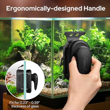 KEDSUM Aquarium Glass Cleaner, Fish Tank Glass Cleaner Algae Scraper Brush, Floating Magnet Cleaning Scrubber Tool with Handle Design - Image 4