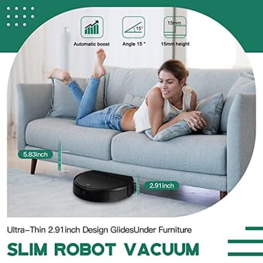 Kilgone Robot Vacuum and Mop Combo 2300Pa for Pet Hair | Robotic Vacuum Cleaner with WiFi/Alexa/App | Auto Recharge & Tangle-Free | Ultra-Slim Quiet 2.8" for Hard Floors, Low-Pile Rugs - Image 6