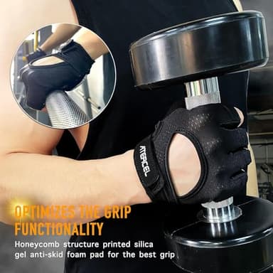 ATERCEL Weight Lifting Gloves Full Palm Protection, Workout Gloves for Gym, Cycling, Exercise, Breathable, Super Lightweight for Men and Women(Black, S) - Image 6