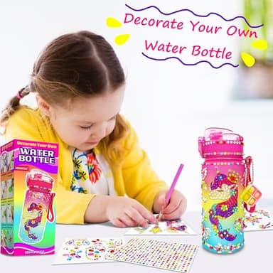 MHMYDIS Decorate Your Own Water Bottle - Arts and Crafts for Girls 4 5 6 7 8 - Unicorn Diamond Painting Craft - Fun Birthday Christmas Gifts for Kid 6-12 (Unicorn) - Image 2