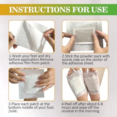 TEWEAE 122 Pads Ginger Foot Pads -with Pure Natural Turmeric & Ginger, Wormwood, Bamboo Vinegar, Bigger Adhesive Pad Ginger Foot Pads - Image 3