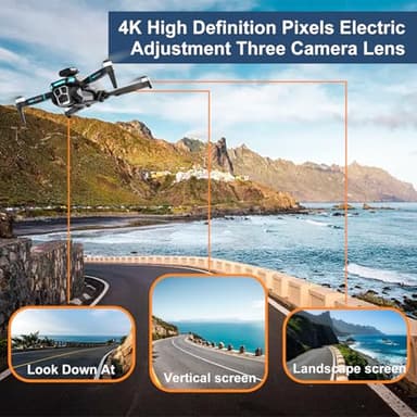 Drone with Camera 4k HD FPV Foldable Drone for Beginners, Quadcopter with Voice Gesture Control, One Key Take Off/Land, Optical Flow Positioning, 360° Flip, Waypoint Fly,2 Batteries - Image 3