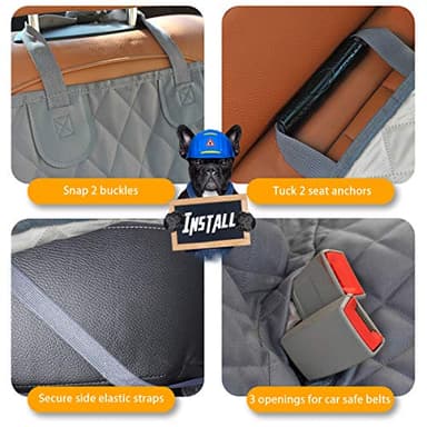 Honest Dog Car Seat Covers, Dog seat Cover with Side Flap for Cars, Trucks, and Suv's - Waterproof & Nonslip Pet Seat Cover for Backseat - Image 4