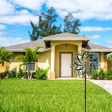 VEWOGARDEN 20" Dia Large Wind Spinner, Outdoor Metal Windmill Spinner - Yard Art Spinner Wind Catchers Sculpture for Patio, Lawn & Garden Decor - Image 7