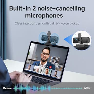 N newline 4K Webcam for PC, 4K UHD USB Webcam with Microphone, New Upgraded Auto Focus, Low Distortion, Privacy Cover, PC Camera for Zoom, Skype, Teams, Laptop, Conferencing, Calling, NewEye 60s - Image 4