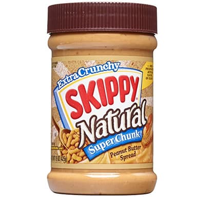 SKIPPY Natural SUPER CHUNK Peanut Butter Spread, 7 g Protein Per Serving, 15 oz (12 Pack) - Image 1