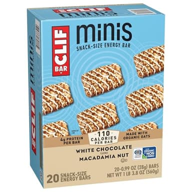 CLIF BAR Minis - White Chocolate Macadamia Nut Flavor - Made with Organic Oats - 4g Protein - Non-GMO - Plant Based - Snack-Size Energy Bars - 0.99 oz. (20 Pack) - Image 10