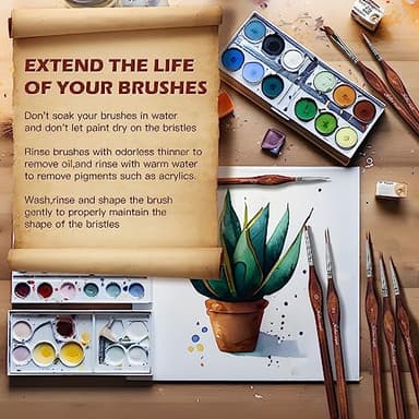 Golden Maple Miniature Model Paint Brushes-10pcs Micro Detail Paint Brush Set,Small Fine Detail Brushes for Acrylic, Oil, Watercolor & Paint by Number,Figurine - Image 7