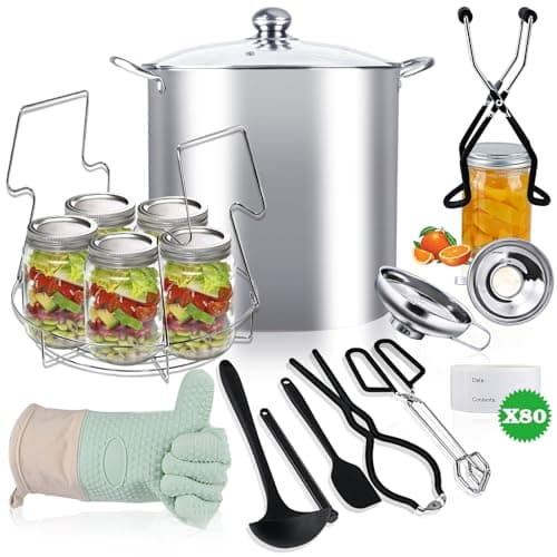 Canning Pot-Canning supplies starter kit, Stainless Steel Canning Tool Kit，Water bath canner with rack for canning. - Image 1