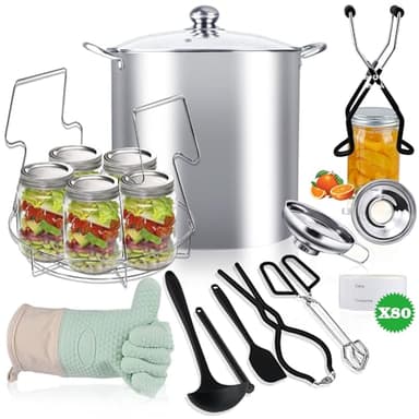 Canning Pot-Canning supplies starter kit, Stainless Steel Canning Tool Kit，Water bath canner with rack for canning. - Image 1