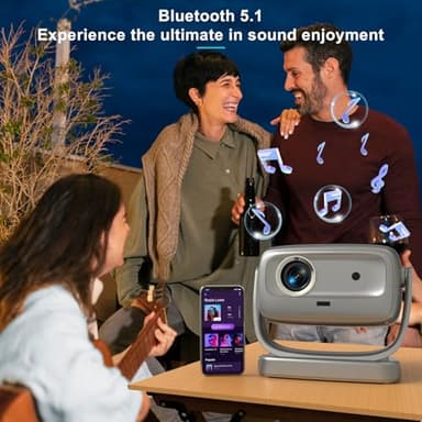 Projector with WiFi and Bluetooth Portable Outdoor: [Auto Focus&Keystone/360° Stand] Smart TV 4K Movie Projector with Apps Netflix Licensed 50%Zoom 700ANSI 3D DoIby Audio Android Home Camping Ceiling - Image 7