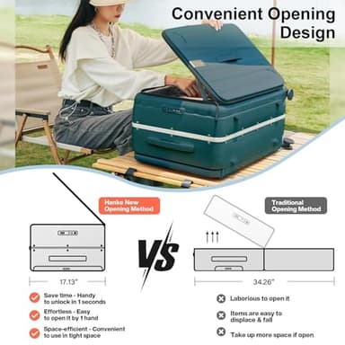 Hanke Multifunctional 26 Inch Hard Shell Suitcases with Wheels Travel Approved Luggage Large Rolling Suitcase Checked Luggage for Women Men(Blackish Green) - Image 6