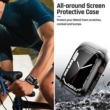 Goton Waterproof Case Compatible for Apple Watch Screen Protector Series 6/5/4, SE 3/2/1 44mm, Hard Bumper with Tempered Glass for iWatch Cover 44 mm - Image 5