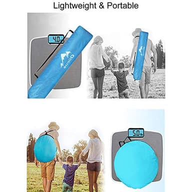 Oileus X-Large 4 Person Beach Tent Sun Shelter - Portable Sun Shade Instant Tent for Beach with Carrying Bag, Stakes, 6 Sand Pockets, Anti UV for Fishing Hiking Camping, Waterproof Windproof, Blue - Image 7