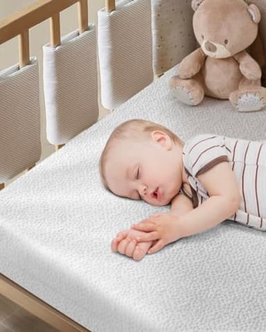 ThrivyHero Mini Crib Mattress, 2-Stage Dual Firmness with High Density Support Foam and Cooling Gel Memory Form, 38 x 24inch Mini Mattress for Crib with Ultra-Soft Jacquard Cover, Washable, White - Image 7