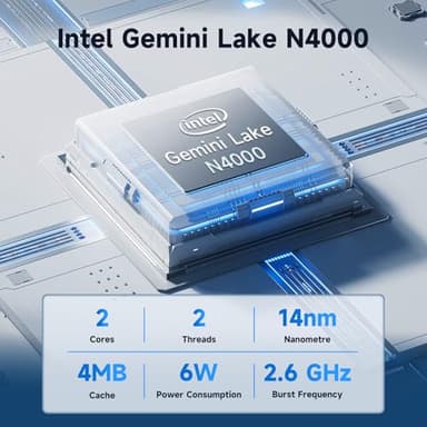 Bmax Mini PC B1 Pro Intel Gemini Lake N4000 (Up to 2.6GHz), 8GB LPDDR4 128GB eMMC Support M.2 SSD Expansion (512GB/2TB), 4K Dual Display 2.4G/5G WiFi & BT4.2 Mini Desktop Computer for Home/Office - Image 2