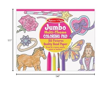 Melissa & Doug Jumbo 50-Page Kids' Coloring Pad - Horses, Hearts, Flowers, and More Princess Large Coloring Book for Ages 3+ - FSC-Certified - Image 11