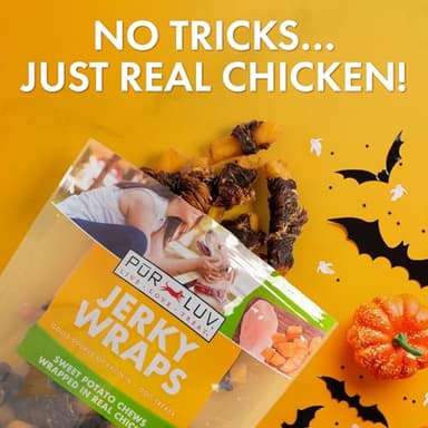 Pur Luv Chicken Wrapped Sweet Potato Dog Treats, Rawhide Free Jerky Wraps, Made with Real Chicken, 16 Oz, Healthy, Easily Digestible, Long Lasting, High Protein Treat, Satisfies Dog's Urge to Chew - Image 3