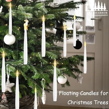 LUSHARBOR Floating Candles with Wand, 20 Pack 2 Wands Halloween Magic Hanging Candles Flameless Floating Candles Battery Operated for Halloween Decorations Gift Idea - Image 4