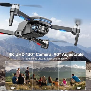 PLEGBLE Drone with Camera 4K for Kids Adults, Brushless Motor Mini Foldable RC Drones with Propeller Guards for Beginners, One Key Take Off/Land, Voice Control, Anti-Lost Alarm, Gift Toys for Men Boys - Image 3