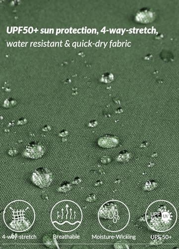 baleaf Travel Pants Women Hiking Long Tall Lightweight Quick Dry Water Resistant Cargo Pants 31'' Army Green Size M - Image 5