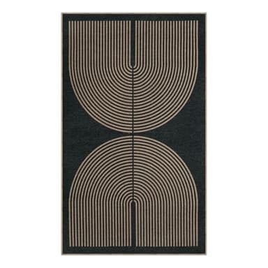 Lahome Modern Rainbow Easy Jute Outdoor Patio Rug, 3x5 Black Washable Rugs for Entryway Office Farmhouse Classroom Carpet, Contemporary Non Slip Front Door Mat for Porch Guestroom Room Decor - Image 7