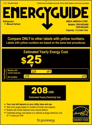 Comfee 1.6 Cubic Feet Solo Series Retro Refrigerator Sleek Appearance HIPS Interior, Energy Saving, Adjustable Legs, Temperature Thermostat Dial, Removable Shelf, Perfect for Home/Dorm/Garage [Black] - Image 8